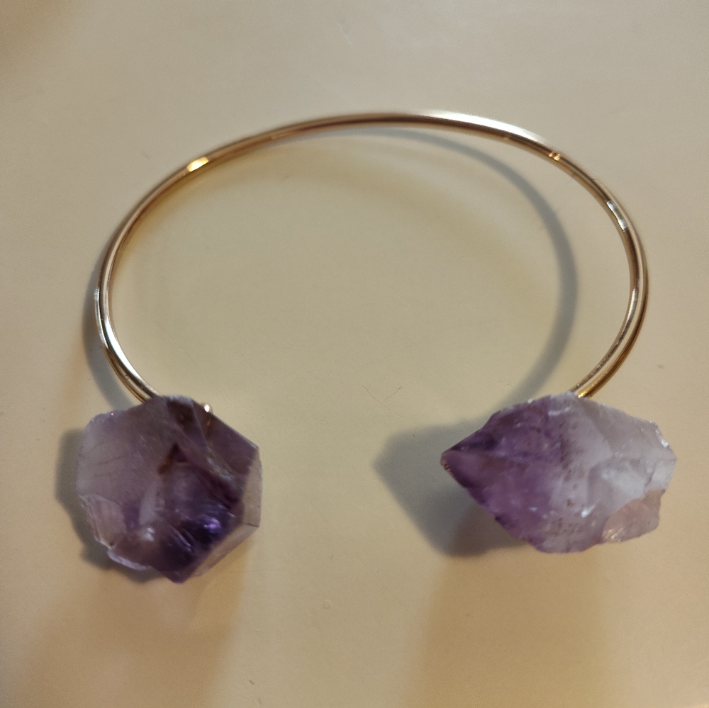 Amethyst Nugget Cuff Bracelet